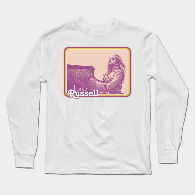 Leon Russell /// Original Fan Art Design Long Sleeve T-Shirt by DankFutura